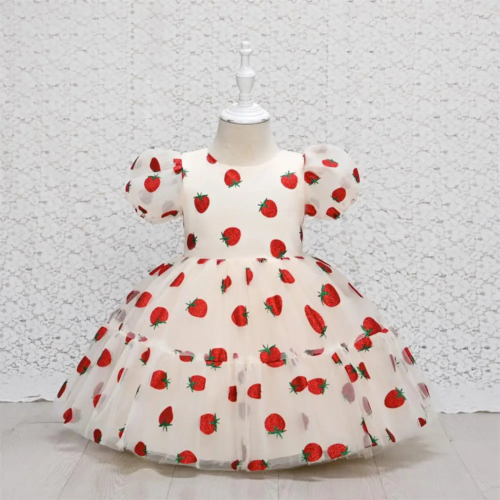 Vestido de cumpleaños fresa para bebé