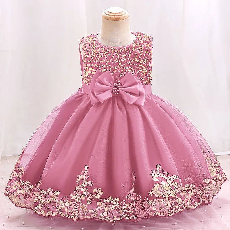 Vestido de cumpleaños infantil brillante