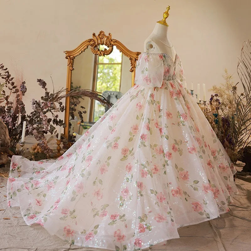 Vestido infantil de flores