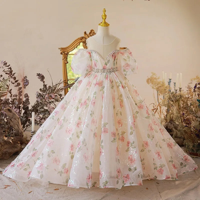 Vestido infantil de flores