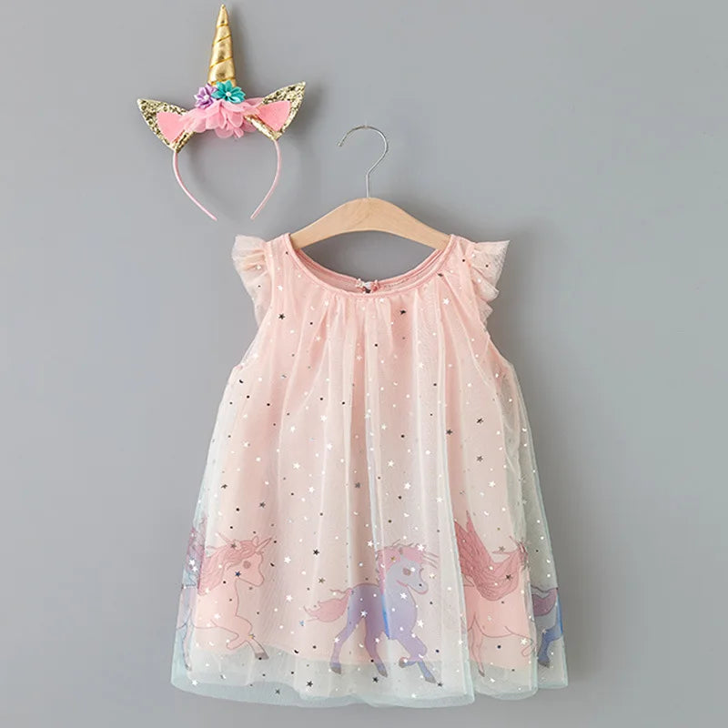 Vestido cumpleaños niña con unicornio touna