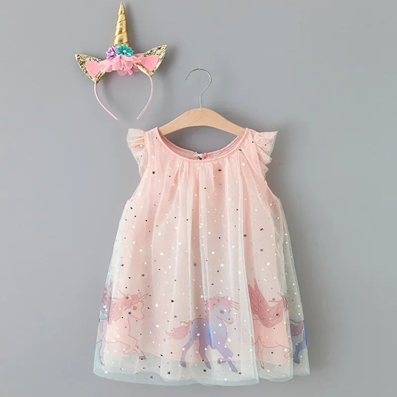 Vestido cumpleaños niña con unicornio touna