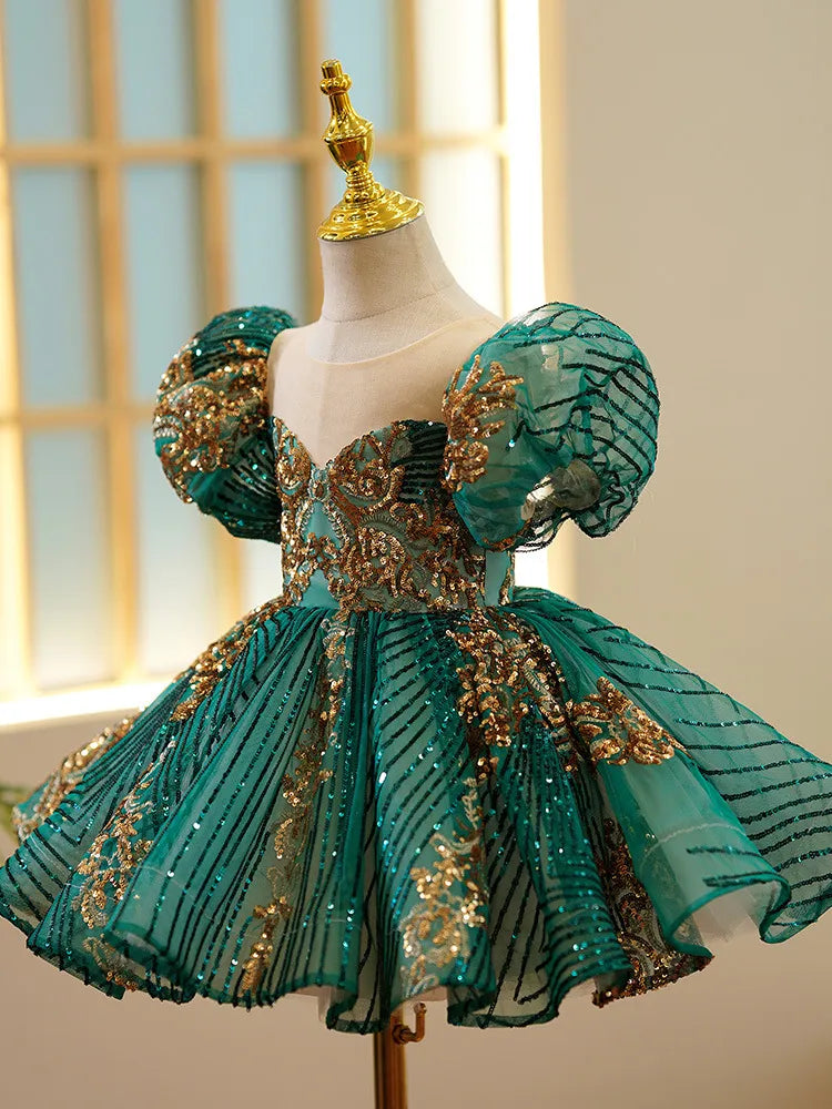 Vestido princesa verde niña