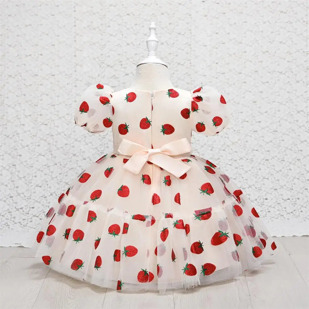 Vestido de cumpleaños fresa para bebé