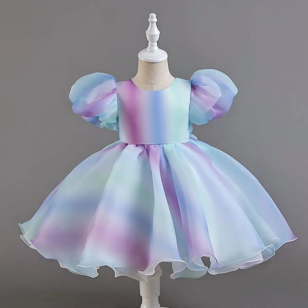 kleid für mädchen regenbogenfarben