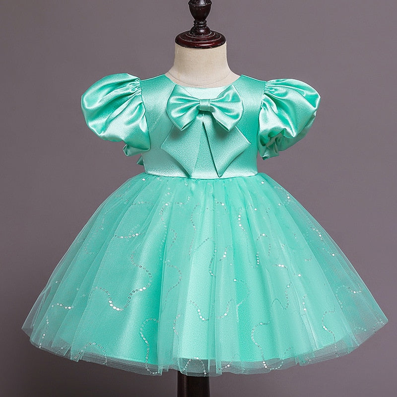 Vestido princesa bebe satinado