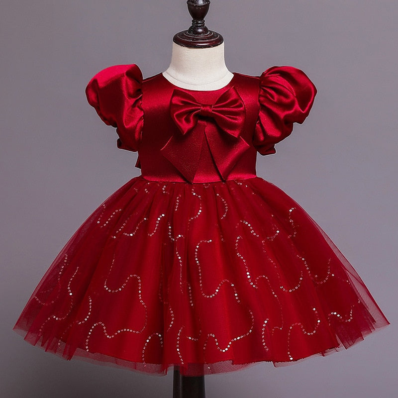 Vestido princesa bebe satinado