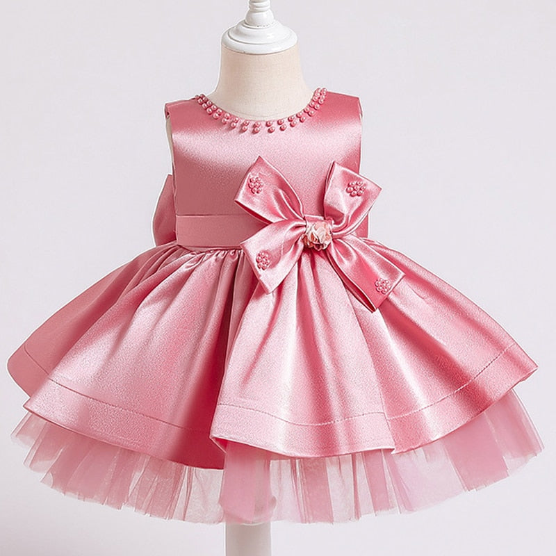 Vestido princesa bebe satinado