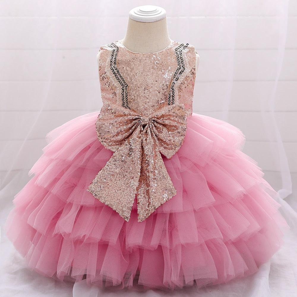 Kleid Prinzessin, Mädchen, trägerlos, goldfarben