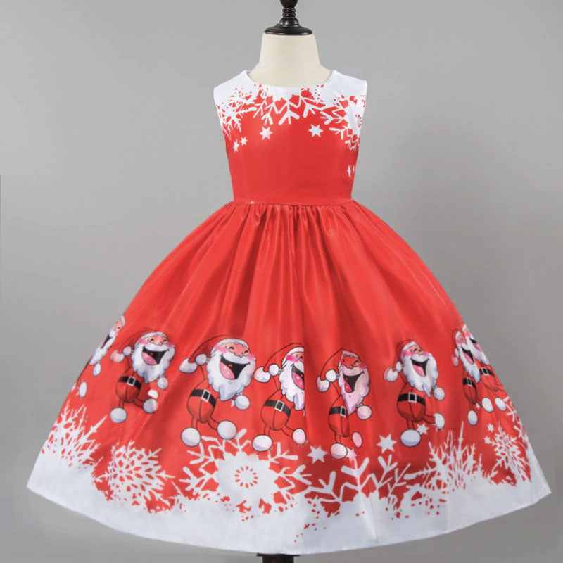 Vestido de navidad infantil padre navidad risueño