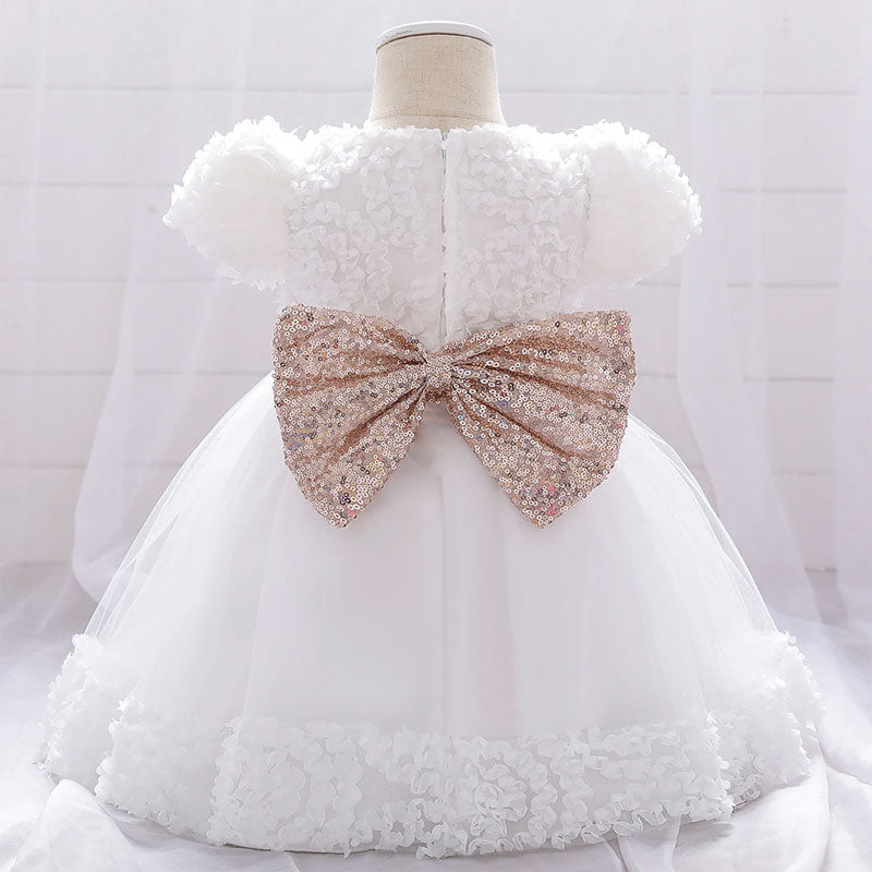 Vestido de cumple princesa bebe con doble lazo