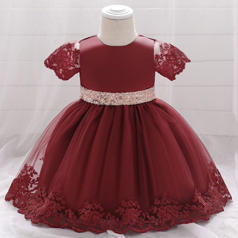 Kleid Prinzessin Baby- Geburtstag- Erdbeere