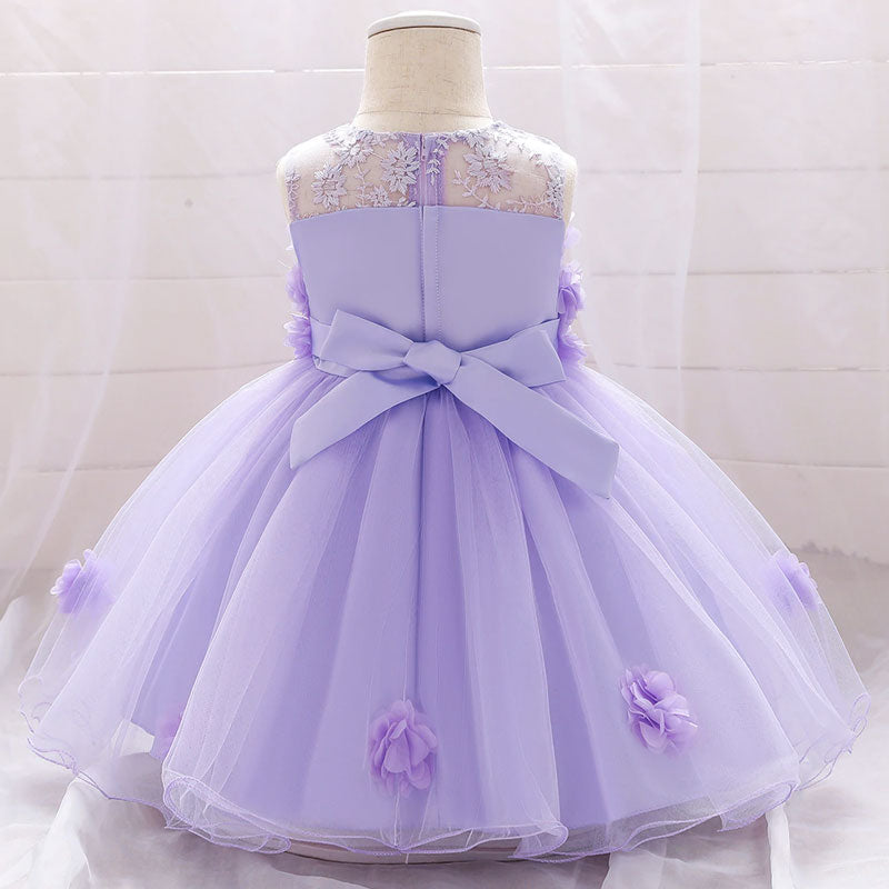 Vestido de princesa de bebé sin tirantes de flores