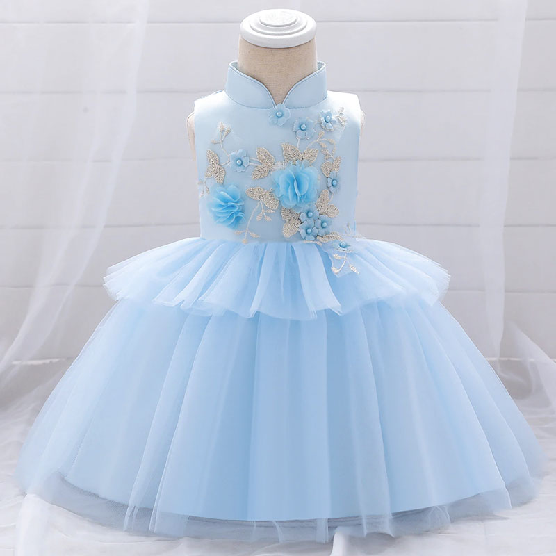 Kleid für Baby 1 Jahr Prinzessin mit Stehkragen