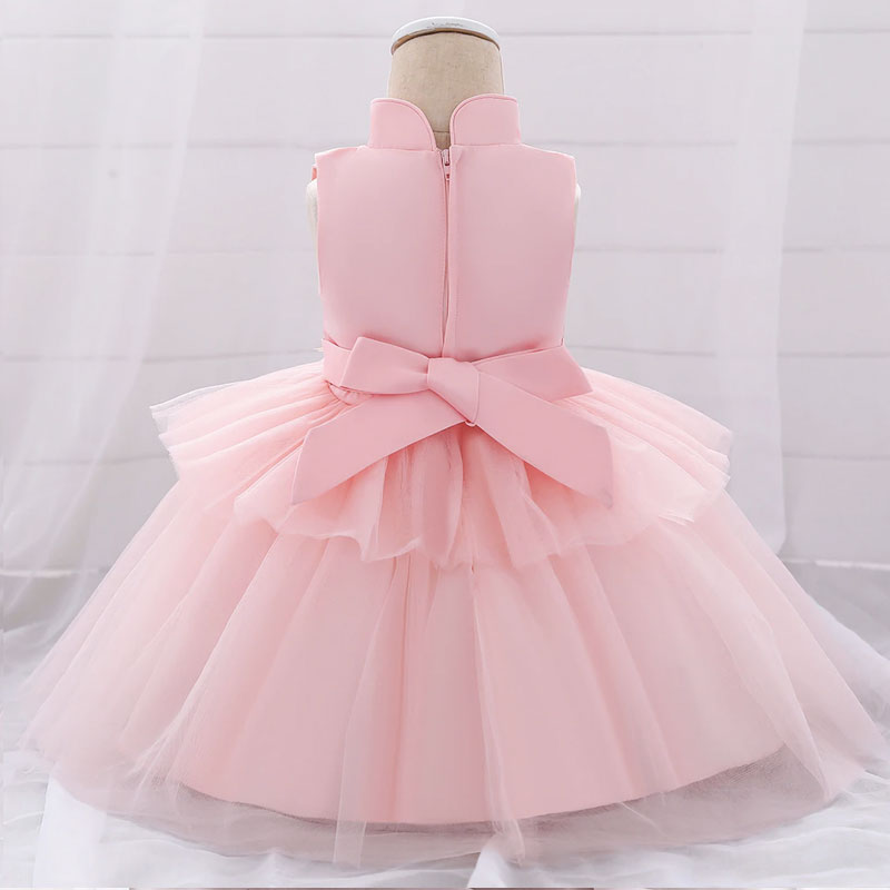 Kleid für Baby-Prinzessin mit Stehkragen rosa