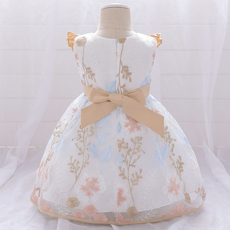 Baby-Prinzessin-Kleid mit plissiertem Ausschnitt