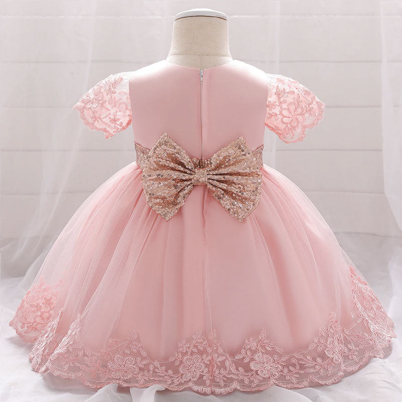 Vestido de cumpleaños princesa bebe - fresa