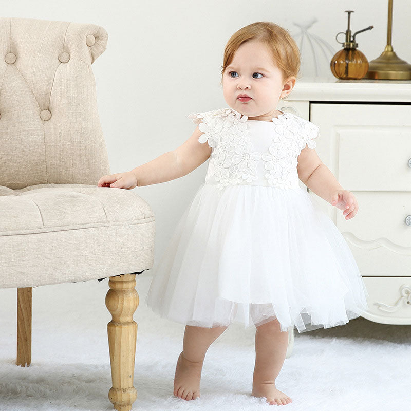 Vestido bautizo niña blanco