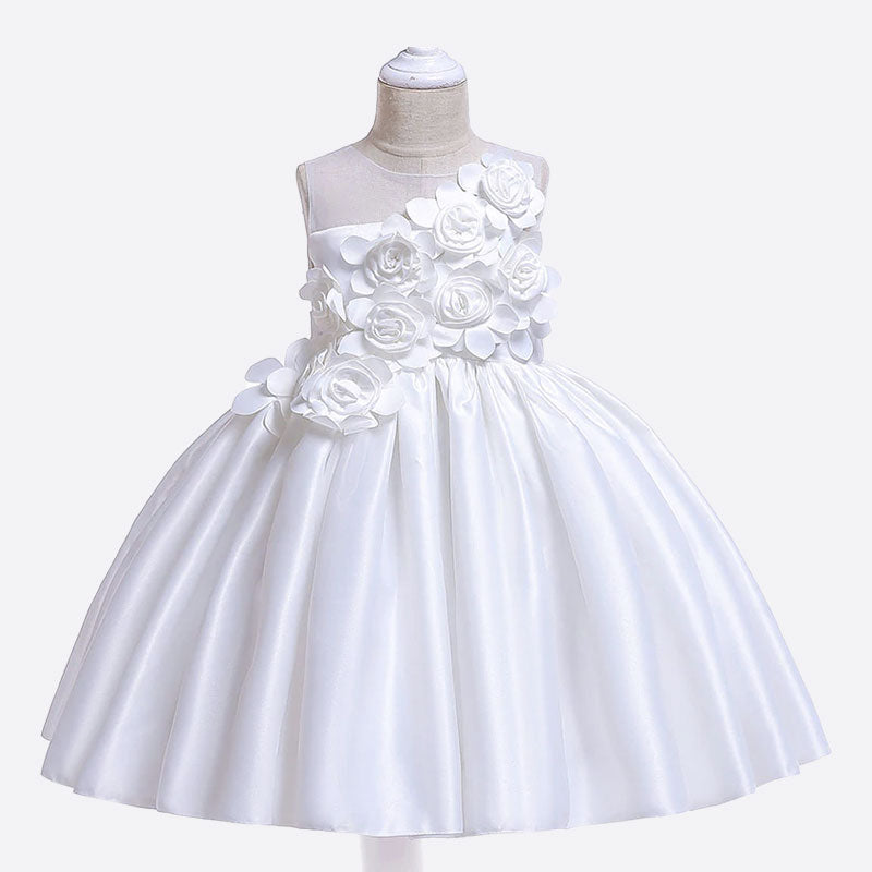 Weißes Kleid Prinzessin Mädchen Hochzeit fleurette