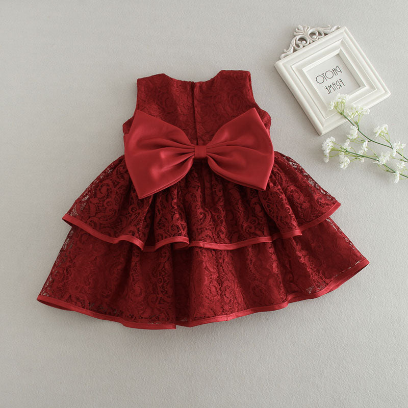 Kleid, Baby, Mädchen, zeremoniell, rot