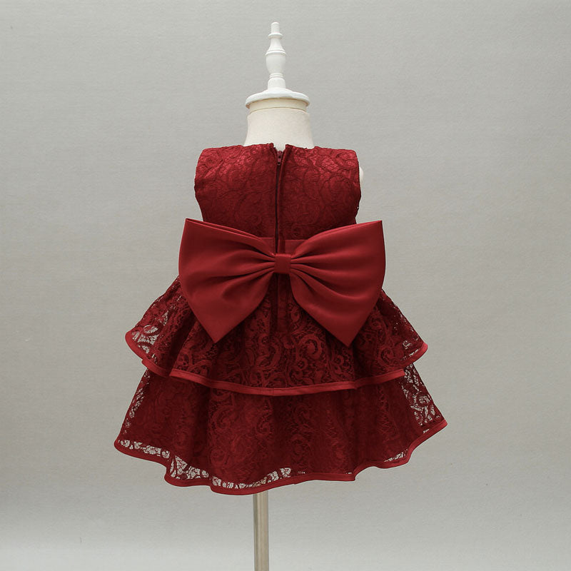 Kleid, Baby, Mädchen, zeremoniell, rot