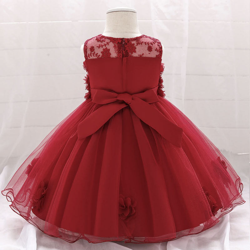 Vestido ceremonia bebé rojo