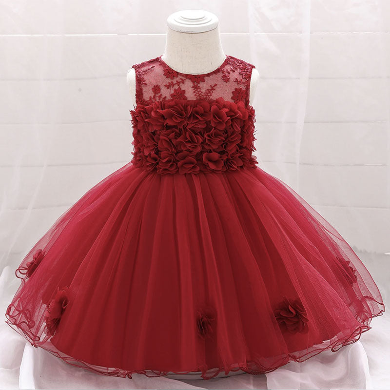 Vestido ceremonia bebé rojo