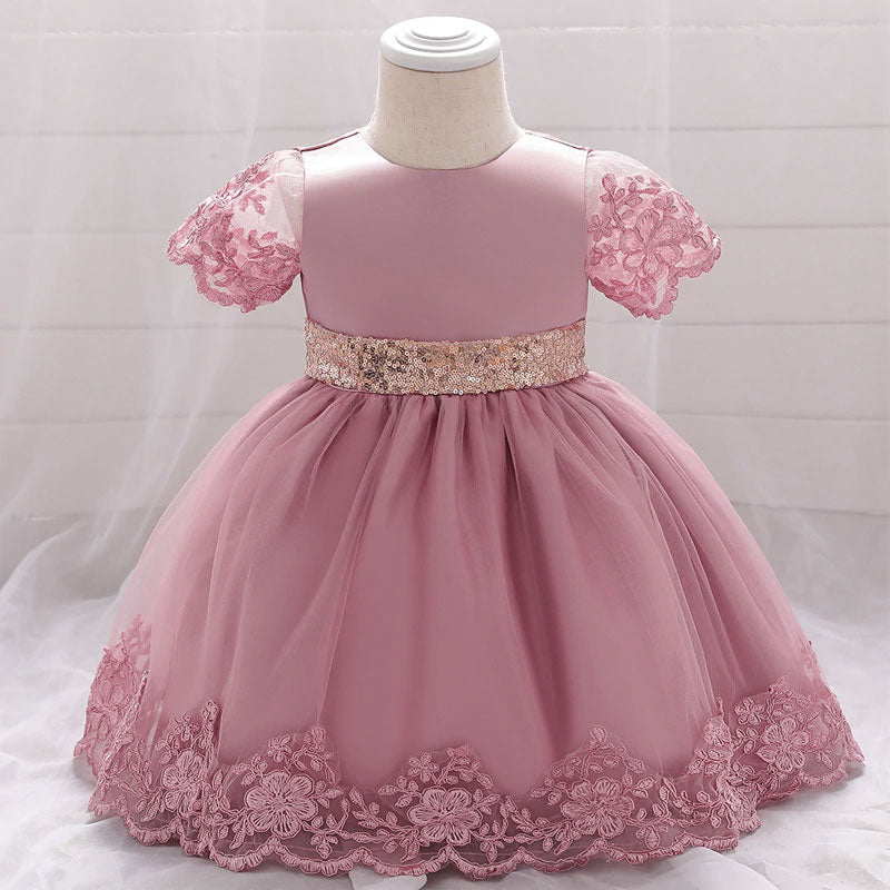 Brautkleid für Baby-Mädchen, dunkelrosa