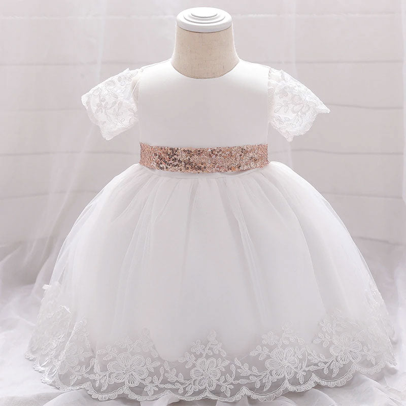 Weißes Baby-Hochzeitskleid für Mädchen