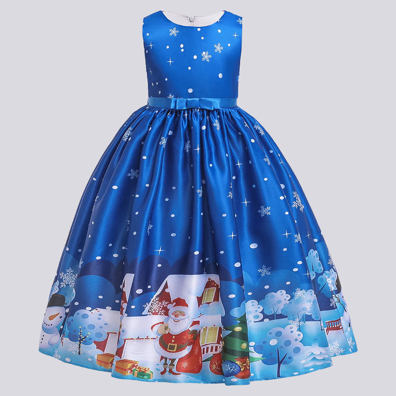 Vestido de navidad sin mangas para niña