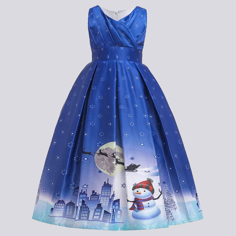 Vestido Navidad niña muñeco de nieve