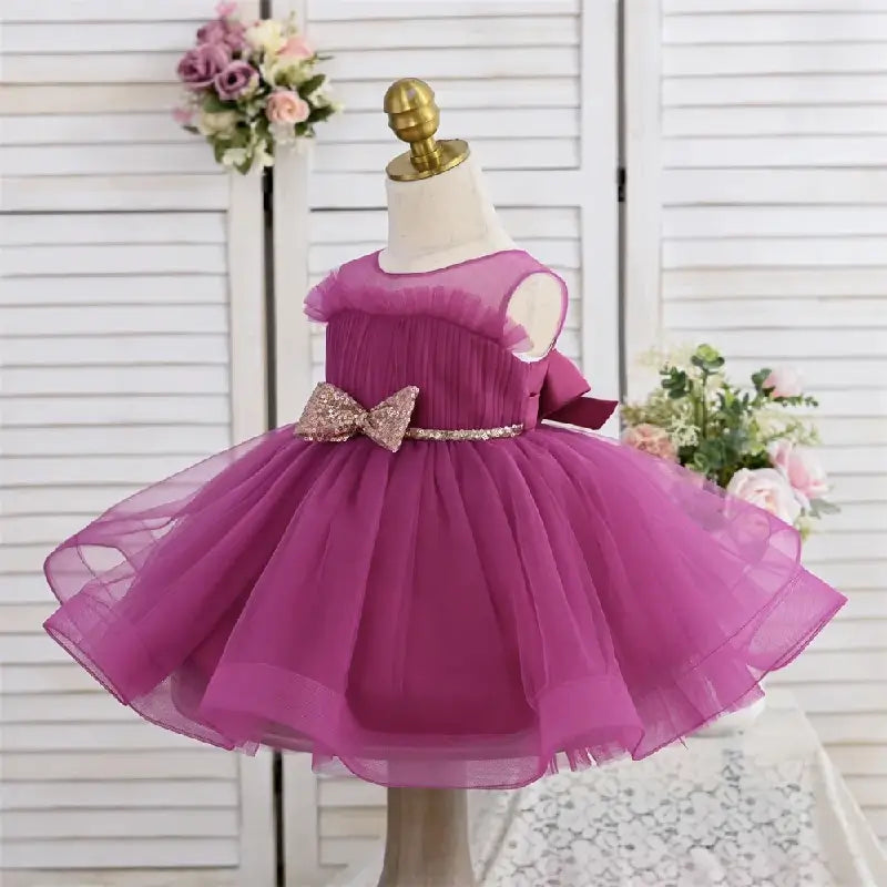 Fuchsia baby jente kjole prinsesse kjole kostume