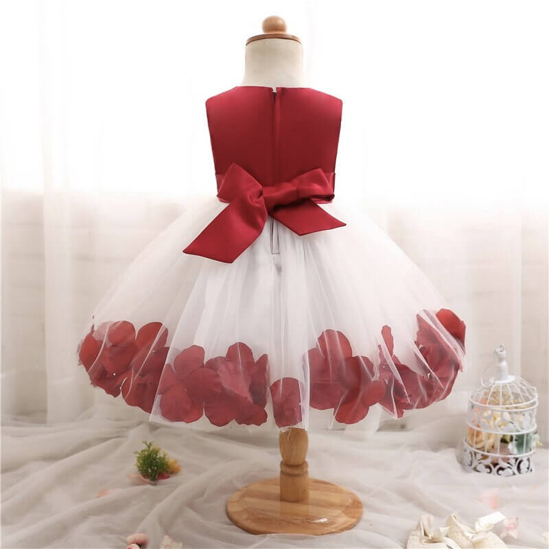 Vestido princesa bebé pétalo rojo