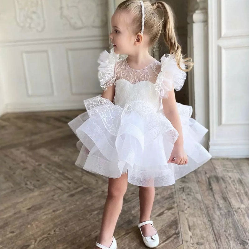 Weißes Babytaufkleid