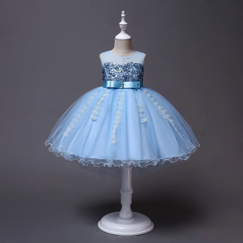 Vestido princesa niña azul