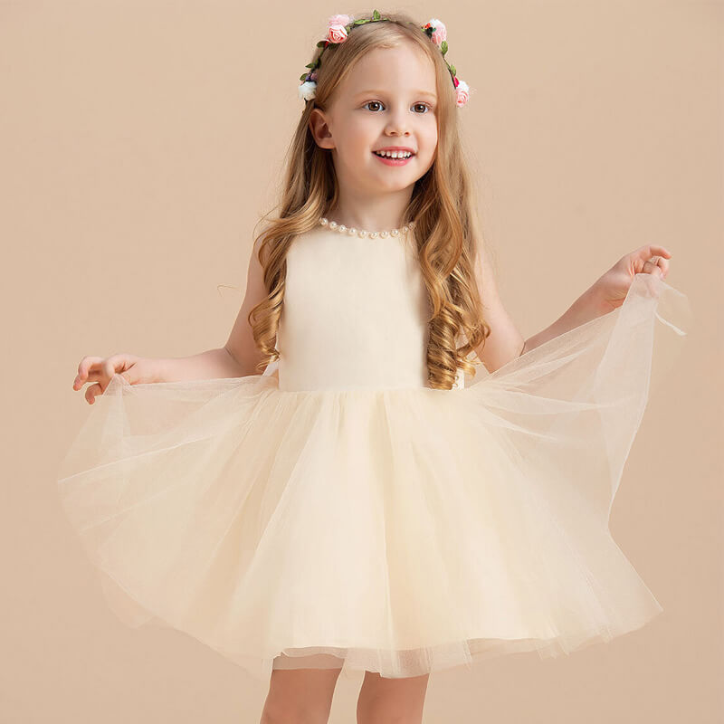 Zeremonielles Kleid für Kinder, Mädchen, kleine Perle