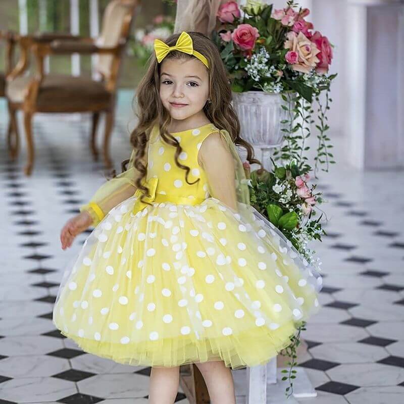 Abito da cerimonia giallo per bambina