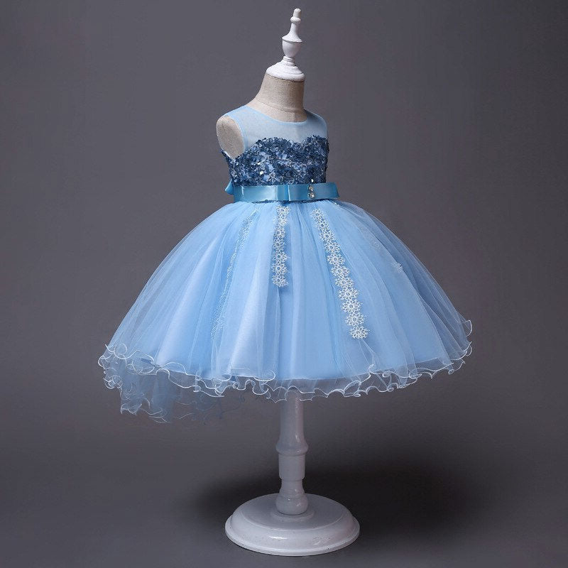 Vestido princesa niña azul