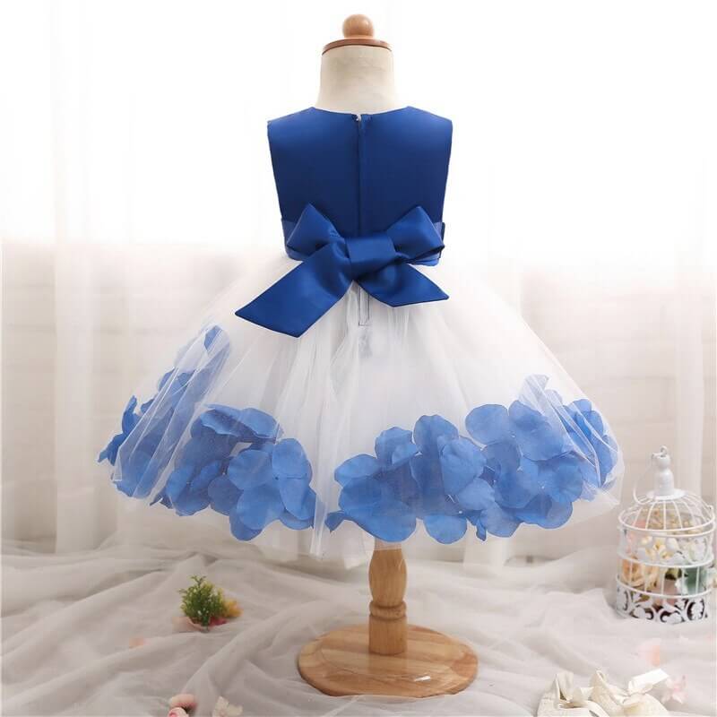 Vestido princesa bebe pétalo azul