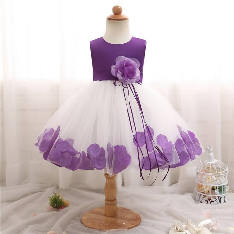 Vestido princesa bebé pétalo morado