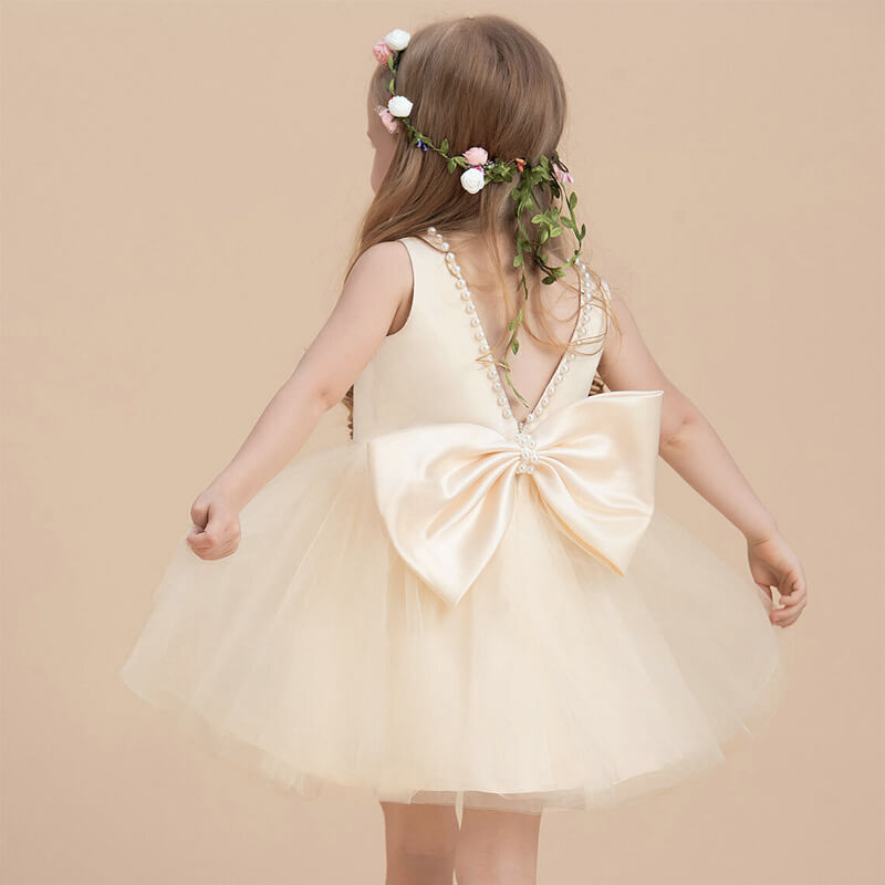 Zeremonielles Kleid für Kinder, Mädchen, kleine Perle