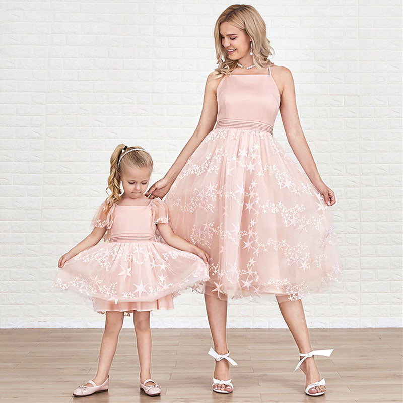 Vestido estrella rosa madre e hija