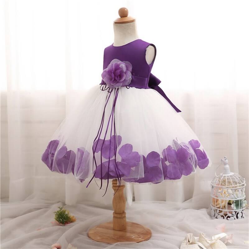 Vestido princesa bebé pétalo morado