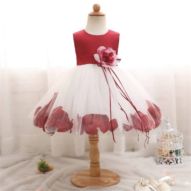 Vestido princesa bebé pétalo rojo