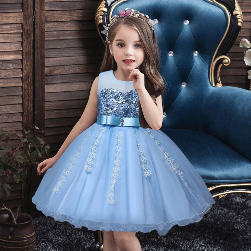 Abito principessa bambina blu