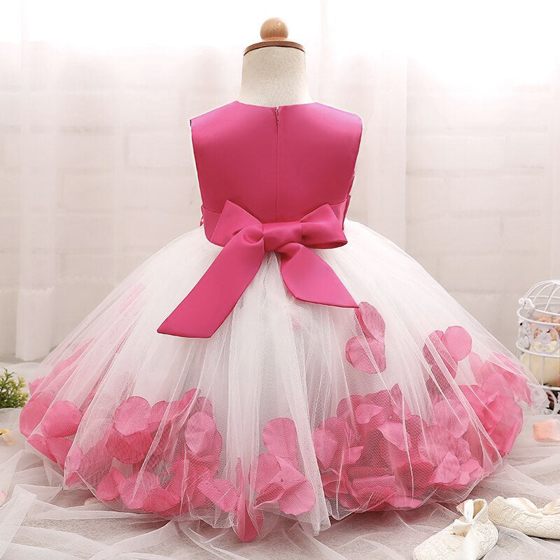 Vestido princesa bebé pétalo rosa