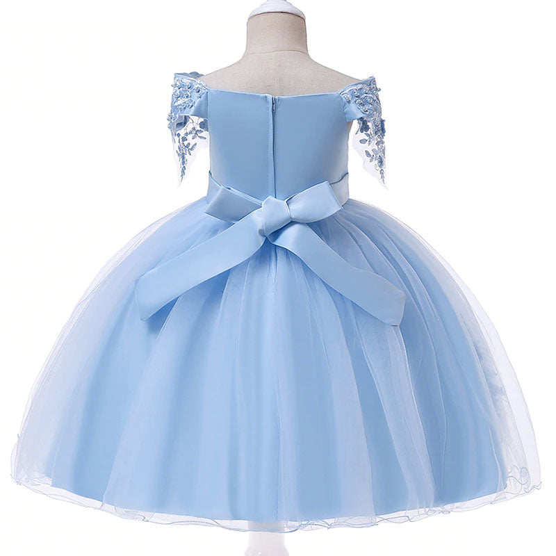 Vestido princesa niña azul cielo