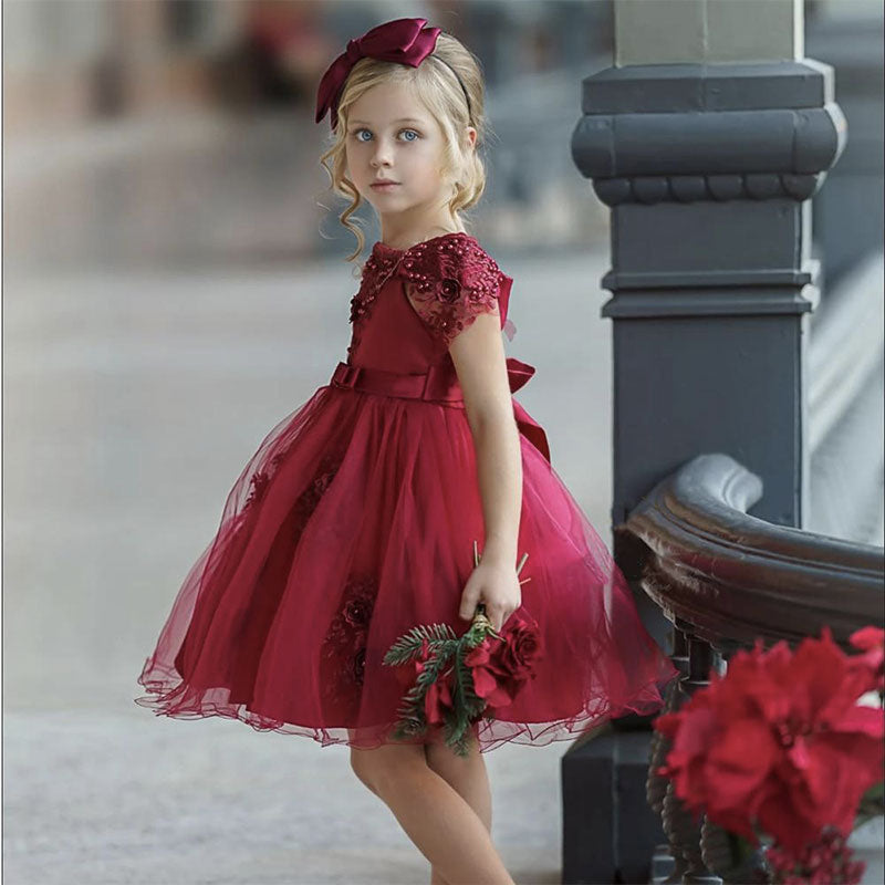 Vestido princesa niña rojo