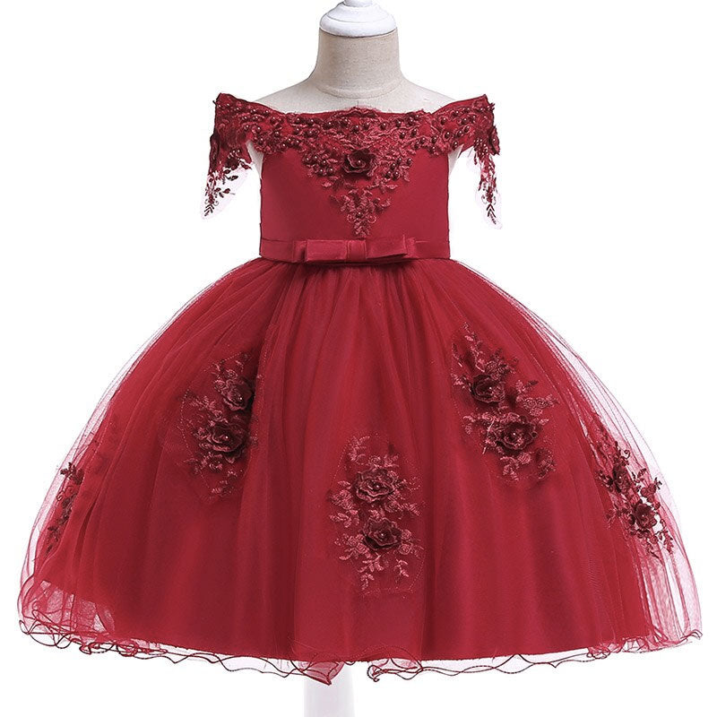 Vestido princesa niña rojo