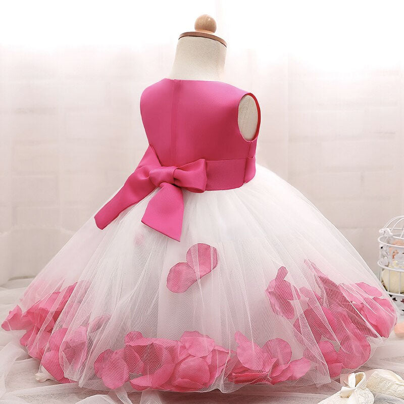 Vestido princesa bebé pétalo rosa